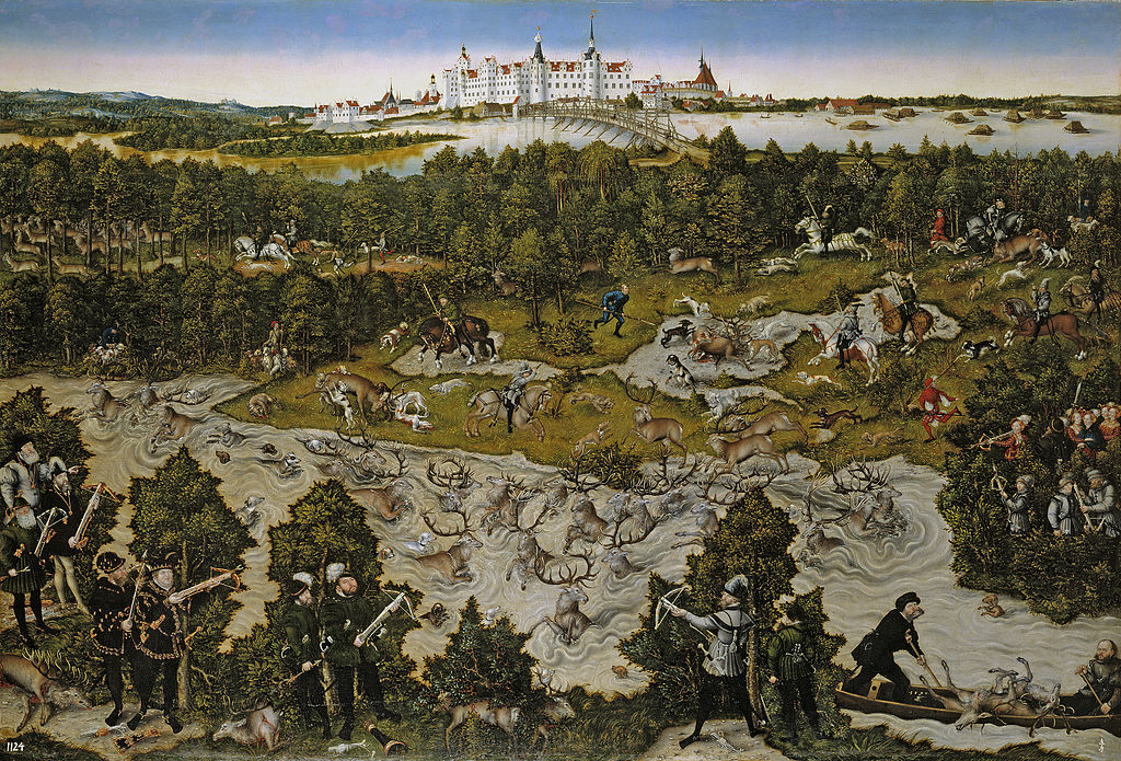 The princes on a hunt by Lucas Cranach. Torgau is in the background