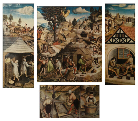 Annaberger Alter with scenes from mining in the Erzgebirge. Source: wikipedia