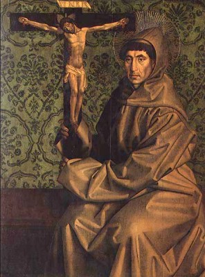 Saint Francis(?) holding a Crucifix Nuno Gonçalves Museu Nacional de Arte Antiga