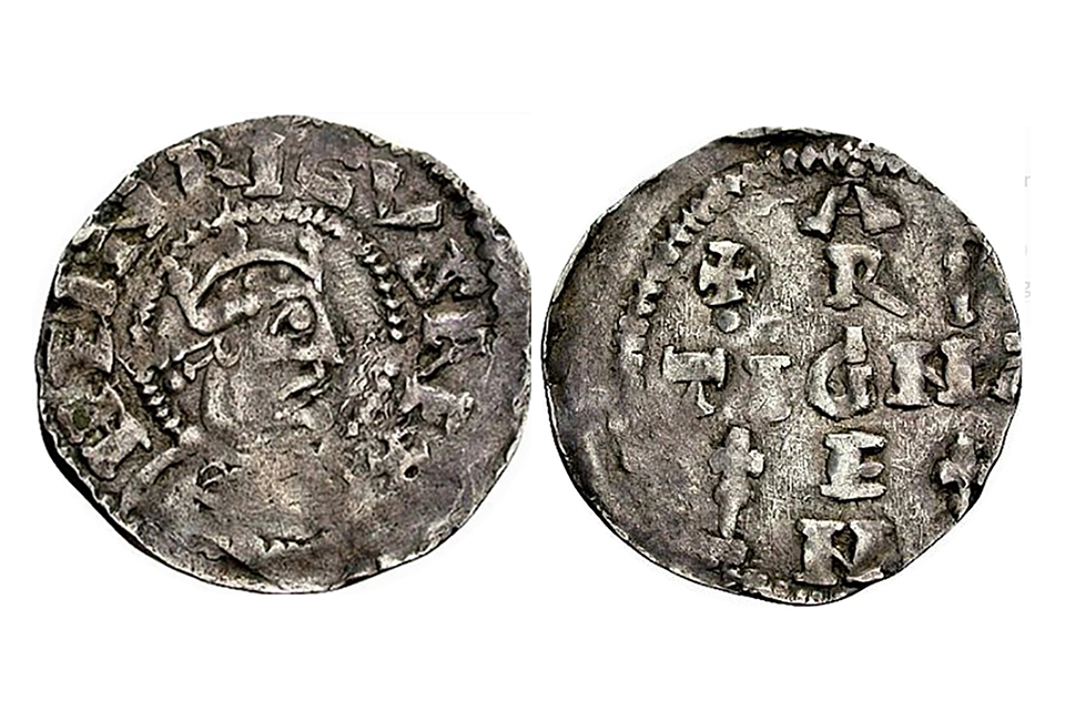 Coin, Henry II, minted in Strasbourg 1002-2024