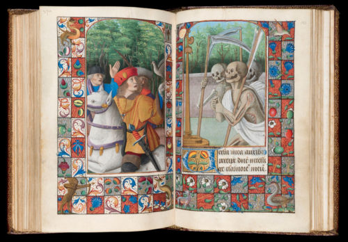 Book of Hours c 1490 - 1510, France. Source: The Fitzwilliam, MS 92: The Three Living and the Three Dead