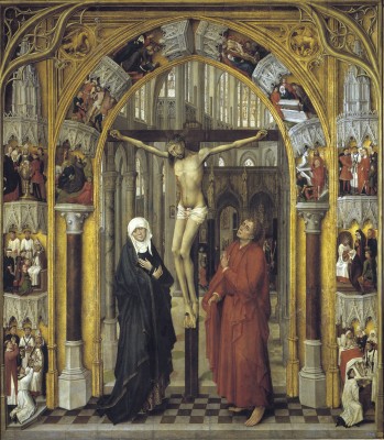 Crucifixion, centre panel of the triptych of the Redemption Maestro de la Redención del Prado © Prado