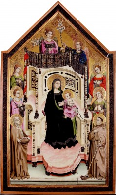 Maestro di figline Madonna in trono col Bambino fra San Ludovico di Tolosa e Sant'Elisabett di Ungheria Wikipedia