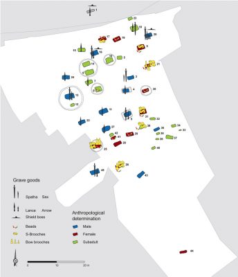 Map of the migration period cemetery at Szólád (after Uta von Freeden, Daniel Peters, Tivadar Vida)