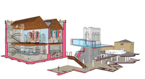 Plan for reconstruction of the interior of Norwich Castle. By Hudson Architects