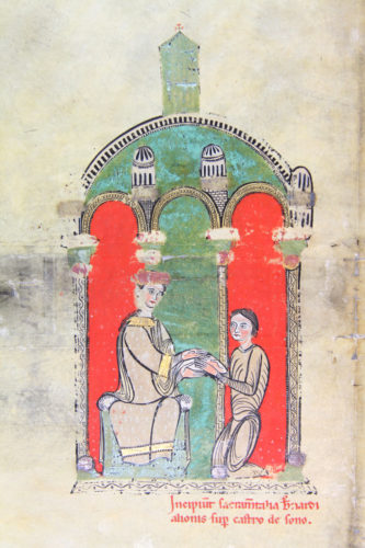 Receiving the feudal oath: From Liber Feudorum Maior, II, fol. 116 © Archivo Historico Nacional