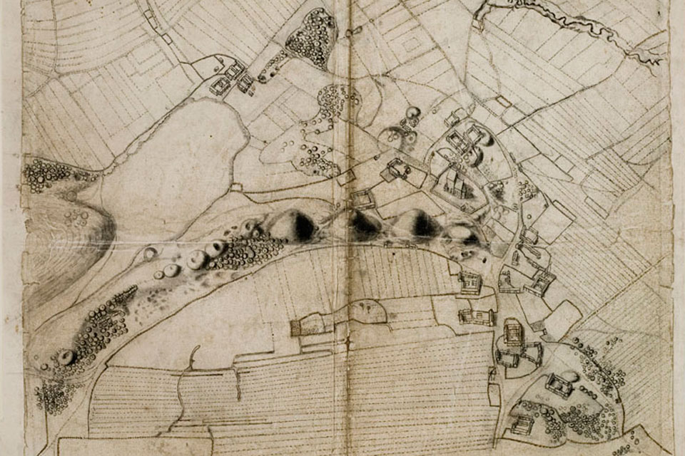 Truels Arnvissons map of Old Uppsala 1709