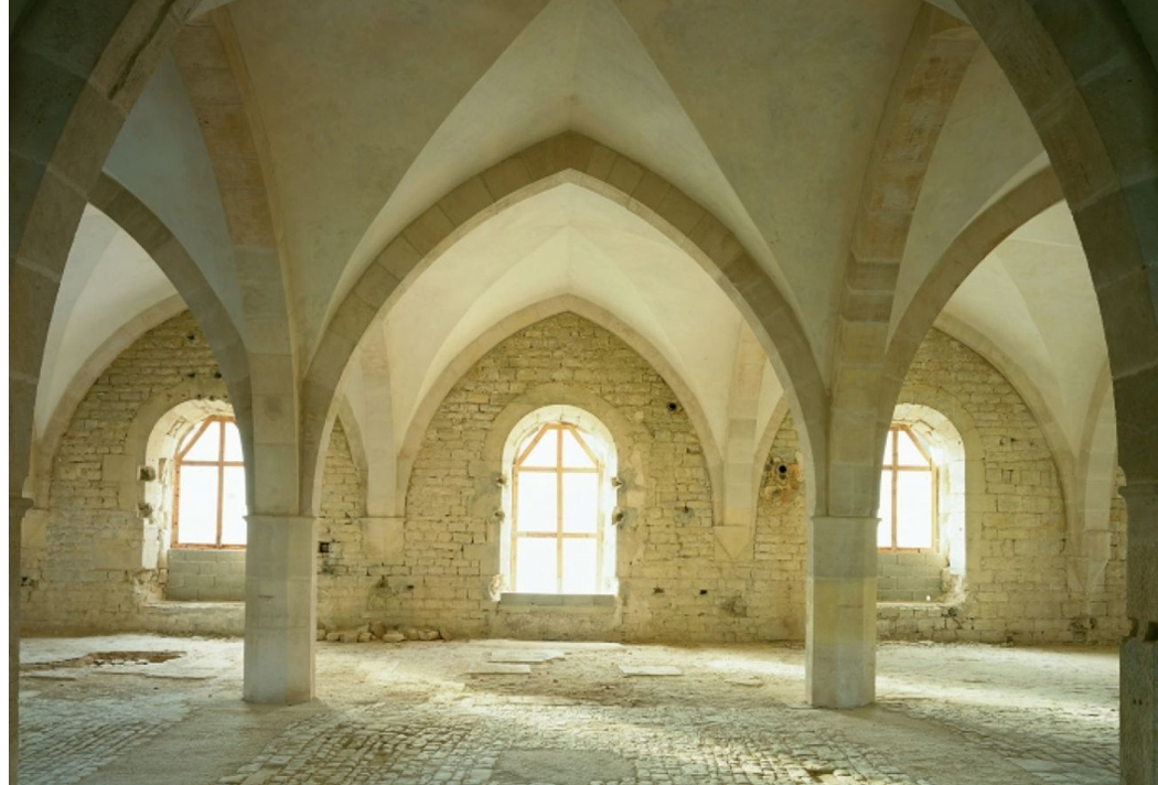 Clairvaux lay refectory interior