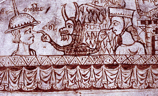 Anti-Semitic cartoon from a Tax Roll from Norwich 1233 - (E 401/1565) The National Archives - Source Wiki