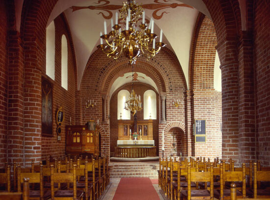 Gumlösa Church. Interior from 1191. Source: Wikipedia