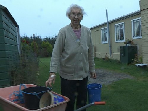 Molly Forbes getting her water in from the Stream