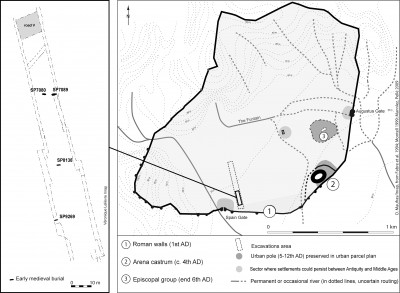 Muslim graves in Nimes-map