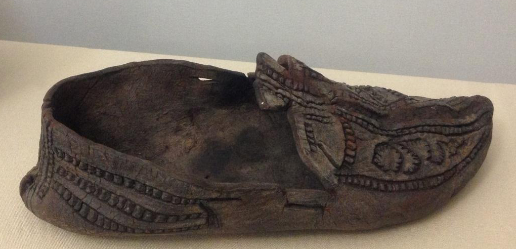 Early medieval shoe found in bog Carrigallen Co Leitrim Source: National Museum of Ireland