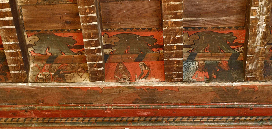 Medieval Paited ceiling in Lagrasse