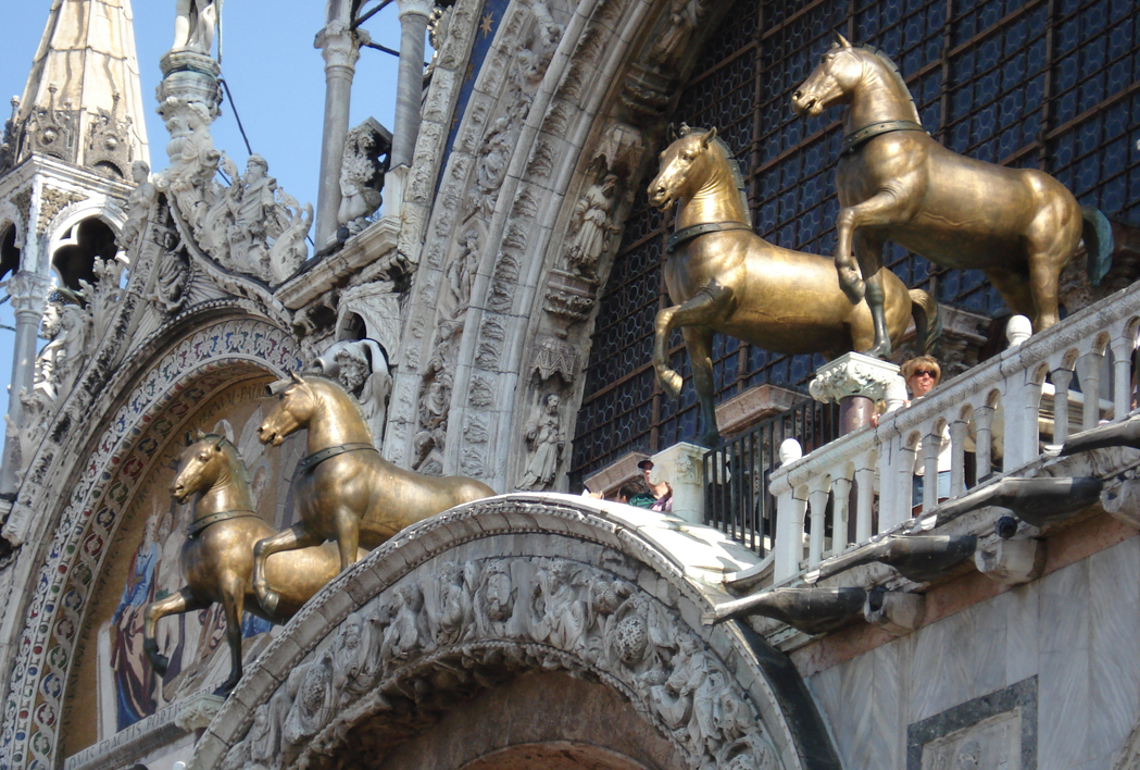 Horses on the terrace of San Marco in Venice